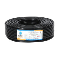 电线电缆 RVV2*1.5平方毫米国标2芯电源线二芯多股铜丝软护套线 黑色100米