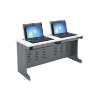 德诚和19-24寸钢木翻转桌双人位DCH-005-1406-19 1400*600*750mmH张