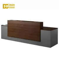 德诚和朗格系列办公前台收银台接待台 胡桃色2000*600*1100mmH件