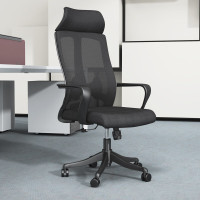 兰冉人体工学电脑椅办公椅经理椅职员椅会议椅可升降黑色高背转椅