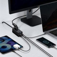 倍思 GaN3 Pro氮化镓桌面插线板 AC+2U+2C 65W 中规 黑色