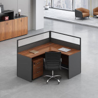 德诚和办公桌组合员工工位职员屏风隔断电脑桌椅组合L型单人位含柜 1400*1200*1100mmH