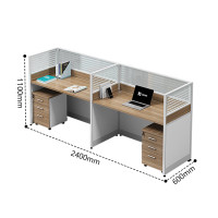 办公桌财务办公室简约现代职员办公桌椅组合屏风工位卡座员工位 并排双人位含柜(TT)