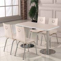 兰冉 LA-ST-002 食堂餐厅餐桌椅组合 1.4米一桌四椅 W1400*D600*H750mm