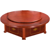 兰冉 LA-ST-005 中式圆餐桌椅组合 手动1.8米带转盘+10把餐椅