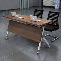 折叠会议桌培训桌/培训椅网布椅 桃木色 1400mm*400mm*750mmH