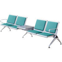 加厚4人位加茶几连排椅候客椅大厅连体座椅公共休息茶杯椅