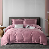 全棉贡缎提花四件套-摩登都市(粉)