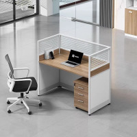 办公桌财务办公室简约现代职员办公桌椅组合屏风工位卡座员工位 1.4米单人位含柜