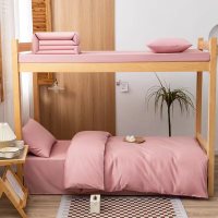 悠梦嘉居全棉纯色三件套 全棉面料 纯色设计 简约时尚(宿舍三件套YJ-14533)粉蓝灰三色可选