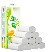 LR910(提装)优选郁金香系列75克10粒装四层无芯卫生纸(橙花)单提