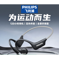飞利浦(PHILIPS)骨传导概念挂耳式真无线开放式不入耳夹式蓝牙耳机长续航高端降噪通用苹果华为TAA1708黑色