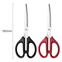 得力(deli)180mm办公中号剪子红色黑色可选6009(12把起售)