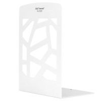 得力(deli)9268彩之窗金属铁书立 加厚创意简约书夹书挡板放书架固定书本(白色)(2片/付)