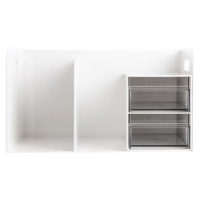 得力(deli)PK110多功能书立 创意收纳盒文件框办公室抽屉式置物架书架书挡 学办公用品 白色(个)