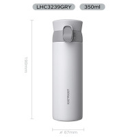 乐扣乐扣(LOCK&LOCK)保温杯316不锈钢保温保冷水杯子450ML(黑色/白色/灰色/粉色可选)LHC3240