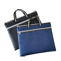 文件袋手提包双层大容量资料袋牛津防水拉链会议包商务公文包档案袋