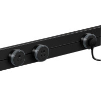 公牛GN-GB1 电力轨道插座墙壁挂式插线板 无线插排接线板 黑色轨道插座明装+3个黑色适配器500mm