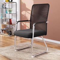 德诚和电脑椅办公椅会议椅电镀风格银黑配色网布椅子