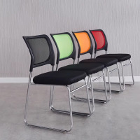 德诚和 简约培训椅会议椅职员办公椅休闲会客家用椅子黑色可叠放