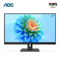 AOC电脑显示器27英寸全高清IPS窄边框HDMI高清接口快拆支架可壁挂TUV爱眼低蓝光不闪办公显示屏27E2H