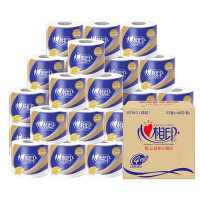 心相印卷纸 心柔 有芯4层140g*27卷 柔韧卫生纸 可冲散 实惠整箱
