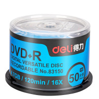 deli得力 83150光盘DVD+R(银)(50片/桶)