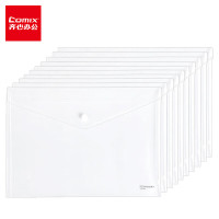 齐心(COMIX) A4透明防按扣文件袋 C310A 50个装