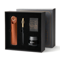 KACO 国家博物馆联名-大宁钢笔礼盒 高档双色电镀不锈钢EF明尖 旋盖式笔帽办公书写文具商务签字笔