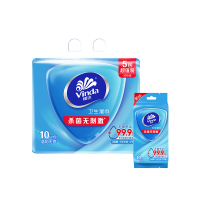 维达(Vinda)湿巾洁肤卫生湿巾5包*10片独立装(量贩装)(影)