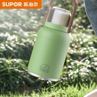 苏泊尔 保温杯大容量随享316不锈钢真空保温杯旅行壶1.3L高山绿KCV13AC10(影)
