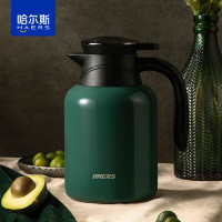 哈尔斯(HAERS) 智能显温保温壶家用304不锈钢大容量保温暖水壶 墨绿色1500ml(影)