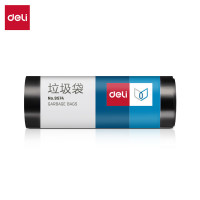 得力(deli)平口垃圾袋黑色50*60cm(30个/卷)八角底 9574(影)