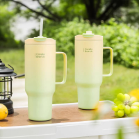 康宁高颜值春山双饮吸管冰霸杯女生316不锈钢便携保温保冷水杯