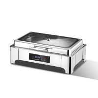 304不锈钢液压自助餐炉保温炉可视电加热自助早餐炉保温锅布菲炉 长方形触控液压餐炉[13.5L双格加深]