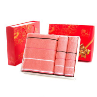 巾媒青春缎毛巾浴巾套装