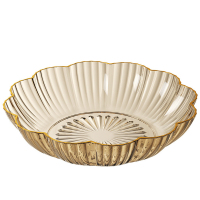 花形水果盘轻奢创意加厚碟子客厅高颜值水果零食摆放收纳盘子 大号