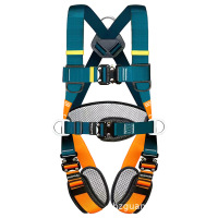 五点式安全绳及抓绳器双大钩2米带缓冲包