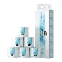 植护卷纸气垫有芯卫生纸碎冰蓝系列100*120/5层 125g 12卷*1提(影)