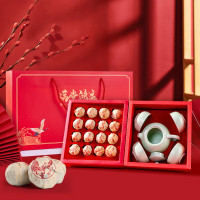 [润虎]满堂鸿运 小青柑柑普茶 果绿壶茶具新国潮礼盒136克(16颗)(影)