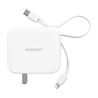 沃品WOPOW 三合一AC插头自带线快充移动电源LQ20(3C认证可上飞机)