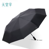 天堂伞十骨纯色商务晴雨伞 男士黑胶自动太阳伞38028E 可印字logo广告伞