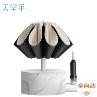 天堂 晴雨伞 全自动反向三折伞 31173E 甘酪白 (单位:把)