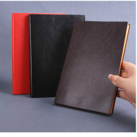 优必利皮面笔记本A5记事本100页定制商务笔记本文具办公创意日记本简约皮面可印刷订做LOGO黑色[50本起订]