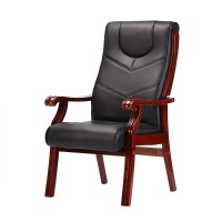 德诚和DCH-BGY1017中式实木四脚会议椅子头层牛皮 W650*D640*H1150mm