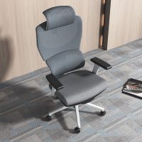 德诚和DCH-BGY1028电脑椅子久坐舒服家用办公椅人体工学椅带腰靠转椅白框高背款