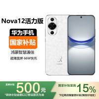 [国家补贴]华为(HUAWEI) Nova12活力版 256GB 冰川白 鸿蒙智慧通信 前置6000万超广角拍照 2024新款手机华为智能游戏拍照官方原装正品