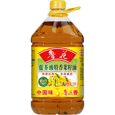 鲁花香味家族低芥酸特香菜籽油 非转基因 5L