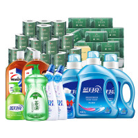 蓝月亮洗衣液消毒液厨卫清洁纸巾套餐8.58kg 组套商品
