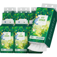 蓝漂白色气垫挂式抽纸6提箱装